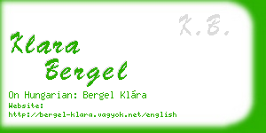 klara bergel business card